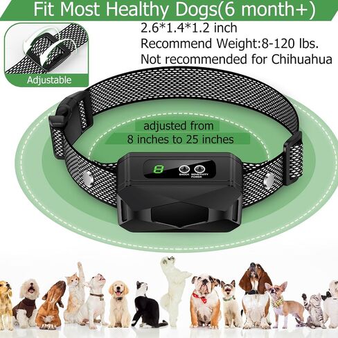 Bark Collar for Dogs - Edixeno USB-C Rechargeable Braking Training Collar with 5 Levels Adjustable Sensitivity Harmless Vibration Collar for Small Medium and Large Dogs (Black) in Saudi Arabia