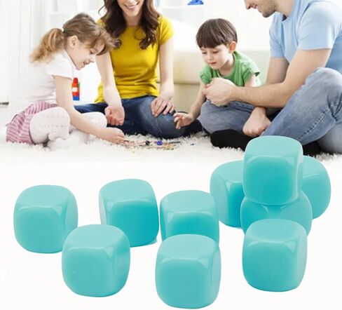 30PCS Fun Blank Dice Set, 16MM Plastic 6 Sided Round Corners Dice Cubes, Polyhedral Dice Set, DIY Puzzle Round Corner for Classroom Teaching, Board Games, Dices Game, Parties in Kuwait