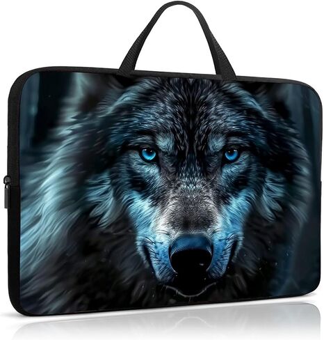 Laptop Sleeve Case 13-14 Inch, Shockproof Protective Cover, Durable Water-Resistant Bag Compatible for MacBook, HP, Lenovo, Dell, ASUS, Green Dragon Design in Saudi Arabia