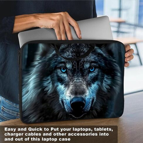 Laptop Sleeve Case 13-14 Inch, Shockproof Protective Cover, Durable Water-Resistant Bag Compatible for MacBook, HP, Lenovo, Dell, ASUS, Green Dragon Design in Saudi Arabia