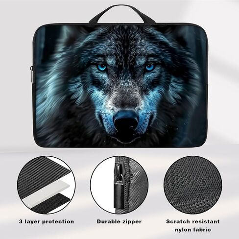 Laptop Sleeve Case 13-14 Inch, Shockproof Protective Cover, Durable Water-Resistant Bag Compatible for MacBook, HP, Lenovo, Dell, ASUS, Green Dragon Design in Saudi Arabia