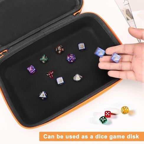 MOSISO Dice Case Compatible with DND Set, Role Playing Dices Organizer Case Compatible with D&D Dungeons and Dragons TTRPG Table Games, Storage Bag with Double Removable Slotted Tray & Handle, Black in Saudi Arabia