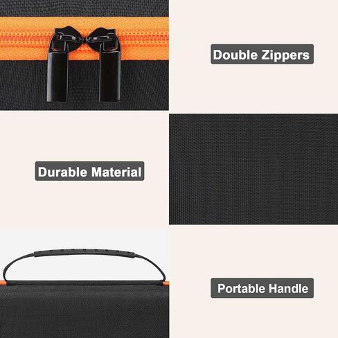 MOSISO Dice Case Compatible with DND Set, Role Playing Dices Organizer Case Compatible with D&D Dungeons and Dragons TTRPG Table Games, Storage Bag with Double Removable Slotted Tray & Handle, Black in Saudi Arabia