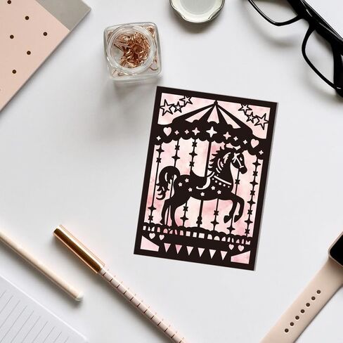 Carousel Frame Die Cuts for Card Making, Carbon Steel Cutting Dies Stencils Scrapbooking Merry-Go-Round Frame Embossing Template Dies for Birthday Party Greeting Paper Card Photo Album in Kuwait