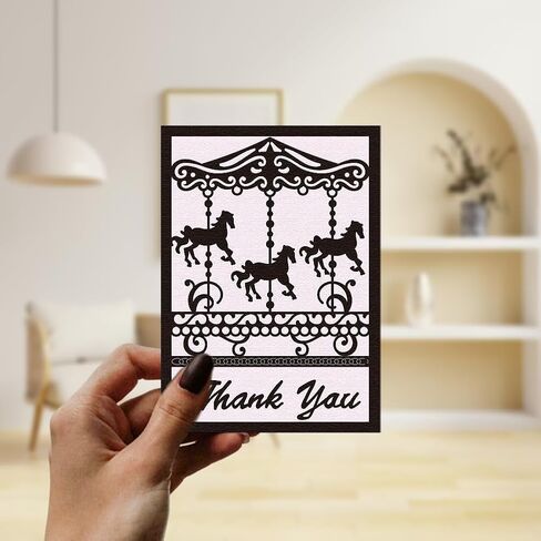 Carousel Frame Die Cuts for Card Making, Carbon Steel Cutting Dies Stencils Scrapbooking Merry-Go-Round Frame Embossing Template Dies for Birthday Party Greeting Paper Card Photo Album in Kuwait