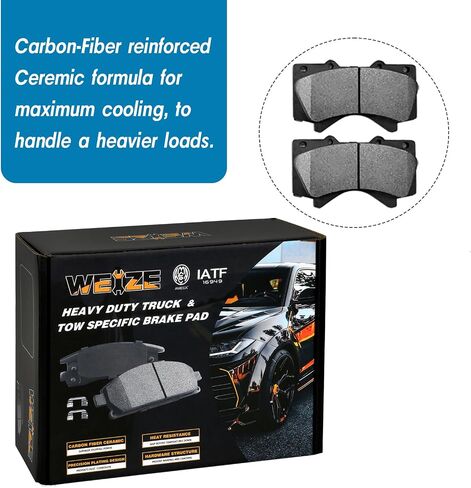 WEIZE Front Carbon Fiber Ceremic Brake Pad & Drilled Slotted Rotors Kit, Compatible with Jeep Compass/Patriot Dodge Caliber Avenger in Saudi Arabia