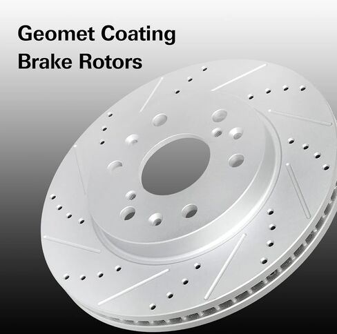 WEIZE Front Carbon Fiber Ceremic Brake Pad & Drilled Slotted Rotors Kit, Compatible with Jeep Compass/Patriot Dodge Caliber Avenger in Saudi Arabia