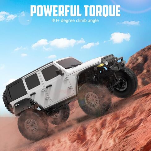 RCS24 Off Road 1/24 RC Truck 4x4 Off Road Crawler Climbing Vehicle All Terrain RC Monster Truck Remote Control Car with Bright Headlight 2 Batteries Waterproof Hobby Toys RTR (Blue) in Saudi Arabia