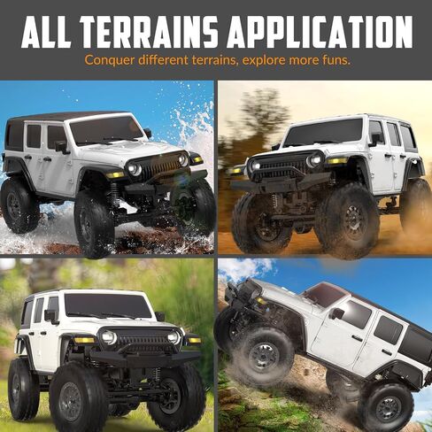 RCS24 Off Road 1/24 RC Truck 4x4 Off Road Crawler Climbing Vehicle All Terrain RC Monster Truck Remote Control Car with Bright Headlight 2 Batteries Waterproof Hobby Toys RTR (Blue) in Saudi Arabia