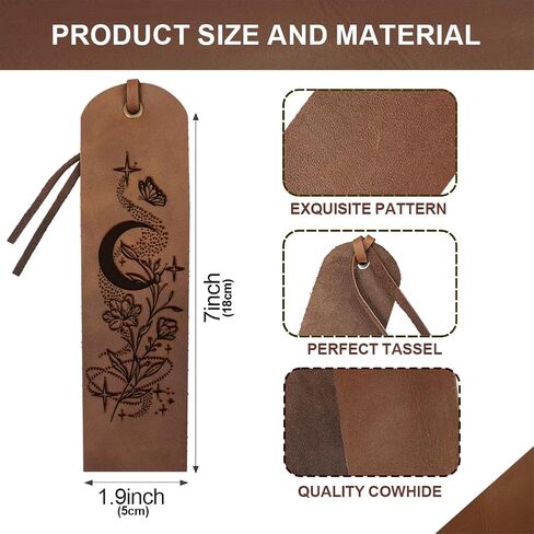 MAYJOYDIY 4Pcs Tree of Life Leather Bookmark 2×7inch Forever Growing Classic Brown Bookmark Vintage Page Markers with Leather Rope for Men Women Book Lovers Writers and Friends Gifts in Saudi Arabia