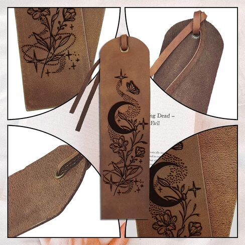 MAYJOYDIY 4Pcs Tree of Life Leather Bookmark 2×7inch Forever Growing Classic Brown Bookmark Vintage Page Markers with Leather Rope for Men Women Book Lovers Writers and Friends Gifts in Saudi Arabia