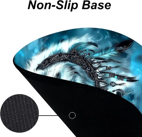 Dreamcather Wolf Design Failbative Fault Round Mouse Pad Posthetic for Desk Accessory ، Decore Mousepad Fun Decor in Kuwait