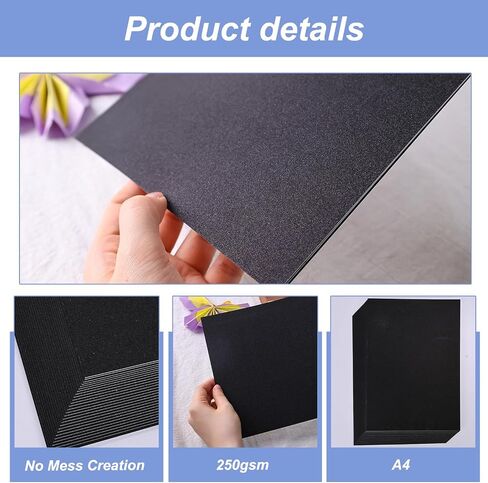 BigOtters 27 Sheets Black Glitter Cardstock Paper 8.5" x 11", Sparkly Cardstock for DIY Art Project Scrapbook Party Decoration School Supplies Bulk, 92lb/250gsm in Saudi Arabia