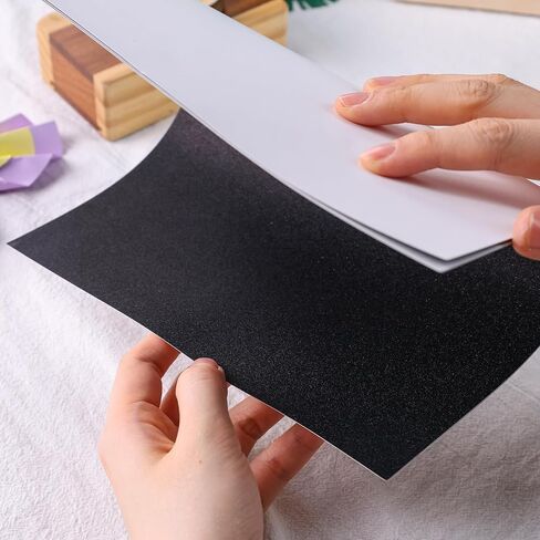 BigOtters 27 Sheets Black Glitter Cardstock Paper 8.5" x 11", Sparkly Cardstock for DIY Art Project Scrapbook Party Decoration School Supplies Bulk, 92lb/250gsm in Saudi Arabia