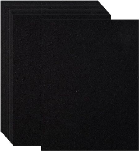 BigOtters 27 Sheets Black Glitter Cardstock Paper 8.5" x 11", Sparkly Cardstock for DIY Art Project Scrapbook Party Decoration School Supplies Bulk, 92lb/250gsm in Saudi Arabia