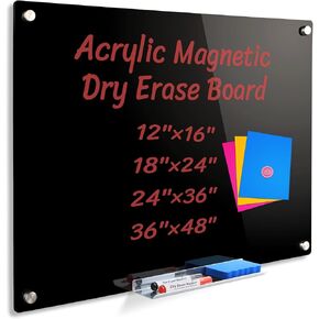 Acrylic Clear Non-Magnetic Dry Erase Board for Wall,White Board 36"x24",Frameless Dry Erase Board for Office,Classroom Bar and Home/for Kids,Students,Adults
