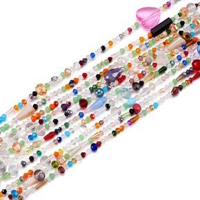 Craftdady 20 Strands Colorful Glass Spacer Beads Electroplate Mixed Styles Polished/Faceted Round Briolette Drop Oval Bicone Heart Tube Beads 2-16x2-16mm for Jewelry Craft Making