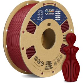 OVERTURE PLA Plus (PLA+) Filament 1.75mm PLA Professional Toughness Enhanced PLA Roll, Cardboard Spool, Premium PLA 1kg(2.2lbs), Dimensional Accuracy 99% Probability +/- 0.03mm (Black)