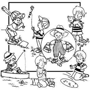 Little Boy Tea Towels Aunt Martha's Hot Iron Embroidery Transfer 18-x-24-Inch