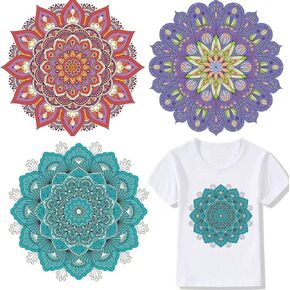 Flowers Iron on Transfer Bohemian Iron on Patches for Clothes Bohemian Heat Transfer Ironing Stickers On T-Shirt Applique
