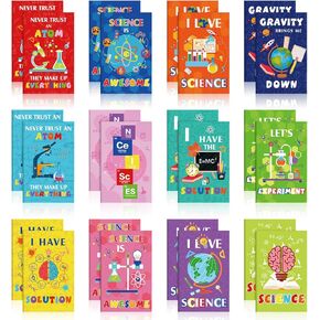 PerKoop 24 Pcs Science Party favors Mini Notebooks 4.92 x 3.15 Inch Small Pocket Notebook Bulk Science Party Supplies for Kids Teacher School Office Gift Prizes Travel Supplies