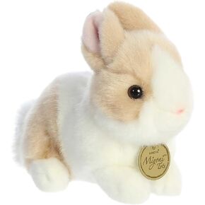 Aurora® Adorable Miyoni® Tots Baby Bunny Stuffed Animal - Lifelike Detail - Cherished Companionship - Ginger and White 7.5 Inches