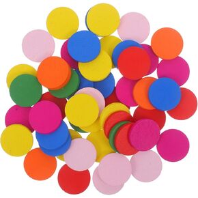 DECHOUS 50Pcs Colorful Wood Discs, 0.8in Small Colored Round Wooden Discs, DIY Round Wood Discs Cutout Ornaments for DIY Crafts Art Projects Decoration