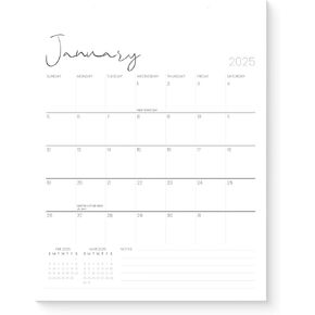 Karto Magnetic Calendar for Refrigerator 2025 - Vertical 8.5x11 inch Runs Until June 2026 - Versatile and Easy Planning with Aesthetic Fridge Calendar Magnet - Cursive