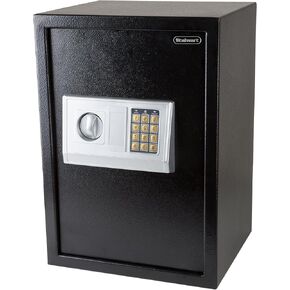 Digital Safe - Electronic Steel Safe with Keypad and Manual Override Keys - Protect Money, Jewelry, Passports - For Home, Business by Stalwart (Black)