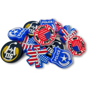 First Responder EMS Police Ambulance EMT 911 Dispatcher Silicone Focal Beads 12pk Bulk Keychain Beadable Pen Brush DIY Kit Charm