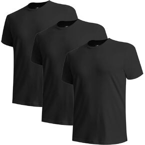 BAMBOO COOL Men's Tagless Crewneck Undershirts,Soft Performance T-Shirt,Moisture-Wicking Tees for Men,6 Pack