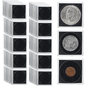 Hipiwe 30Pcs Clear Coin Collection Cases with Sponges, Plastic Coin Snap Holder Silver Dollar Protection Cases for Collectors, Coin Capsules Coin Dollar Bill Collection Supplies(17.5mm-40mm)