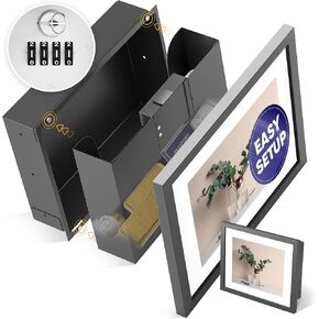 Elder Welder® Hidden Wall Safe | 100% Real, Replaceable Picture Frame Included | Robust Metal Build | Combination Lock | Fits Perfectly Between 16" | Hidden Safe | Small In Wall Safe Between Studs
