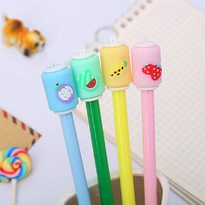 sencoo 4 pack Black Gel Ink Pens Creative Cans Cute Pens Students Pens Girl Boy Stationery School Prize