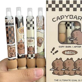 4 Pcs Cute Retractable Pens Cartoon Gel Pens Pens Soft Grip Pens 0.5mm Black Ink Pen Panda Pens Kawaii Office School Pens Supplies for Girls Boys Women Men (4Pcs Panda)