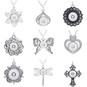 9pcs Mixed Random Snap Jewelry Pendants Charms 18mm for Jewelry Making