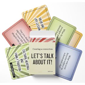Let's Talk About It! - a Deck of 140 Conversation Cards to Connect with Family, Friends, and Co-Workers – Perfect for Family Game Night, Connection, and Meaningful Discussions