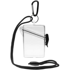 Transparent Clear Waterproof ID Card Badge Holder Case Waterproof Sports Case Vertical Badge Holders with Lanyard and Keychain,Identification Badges and Supplies,Labels,Office and School Supplies 1 Pc