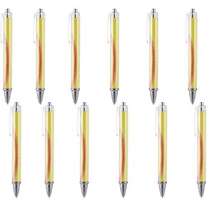 12Pcs Softball Ballpoint Pens Softball Gifts for Team,Black Ink Medium Point (1.0mm),Retractable Novelty Pen for Little Girl Softball Gifts School Office and Journaling