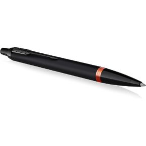 Parker IM Vibrant Rings Ballpoint Pen, Satin Black Lacquer with Amethyst Purple Accents, Medium Point with Blue Ink Refill, Gift Box