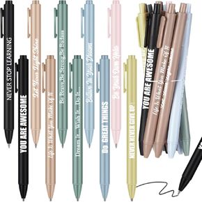 Yinder 60 Pcs Inspirational Pens Employee Appreciation Gifts Bulk Motivational Pens with Encouraging Quote Bulk Appreciation Gifts for Coworker Student Teacher Baby Shower Favors(Solid Style)