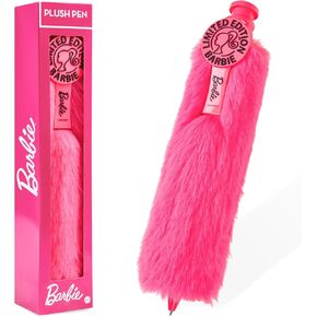 Barbie Retractable Ballpoint Pen Black Ink, Novelty Plush Pen Office Stationery Supplies, Xmas Birthday Gifts for Her