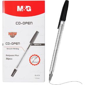 M&G Ballpoint Pens, Blue Ink Ballpoint Pens Fine Point 0.7mm, Ball Point Pens Bulk Smooth Writing with Anti-Slip Grip & Plug-In Cover for Journaling Office Supplies School Women Men (40 Pack)
