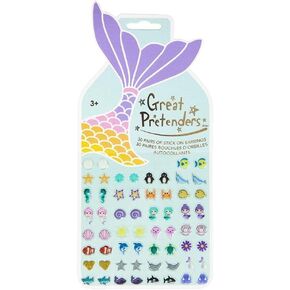 Great Pretenders 87504 Mermaid Sticker Earrings (30 Pairs) Beads, Multi-Coloured (Multi-Coloured)