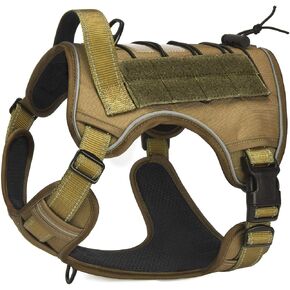 CBBPET Tactical Dog Harness for Small Medium Large Dogs No Pull Adjustable Harness Training Easy Control Pet Vest,Reflective Working Training (L(Neck 20-30, Chest 22-41))