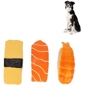 3Pcs Dog Squeaky Toys Sushi Dog Toy Squeaky Dog Toys Simulation Sushi Shape Latex Dog Squeaky Food Toys for Small and Medium Dogs Simulation Sushi
