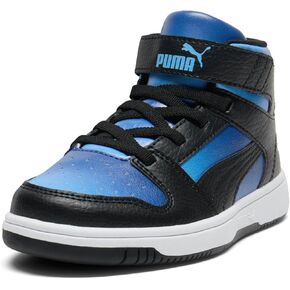 PUMA Unisex-Child Rebound Layup Mid Hook and Loop Sneaker