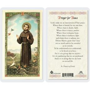 San Francis Imports Prayer for Peace Laminated Holy Card