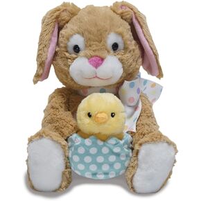 Cuddle Barn - Hip & Hop | Animated Plush Easter Bunny Interactive Stuffed Animal Toy Holding Chick in Egg Sings and Bops to Peter Cottontail