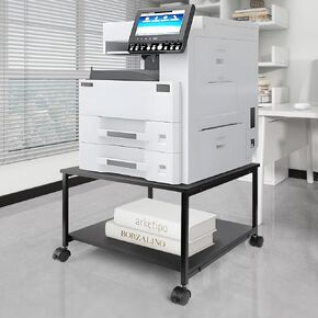 Sutex Large Printer Stand, 23.6" W x 18.9" D x 31.5" H Large Printer Table with Adjustable Storage Shelf, 3 Tier Rolling Printer Cart with Wheels for Home Office- Support 100 LBS Each Tier